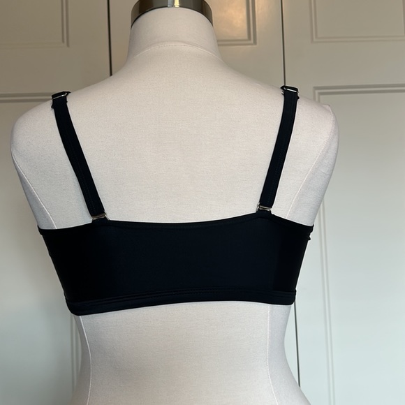 Tempt Me Large Black Bikini Swim Top Push-Up with Front Tie Knot - Picture 4 of 9